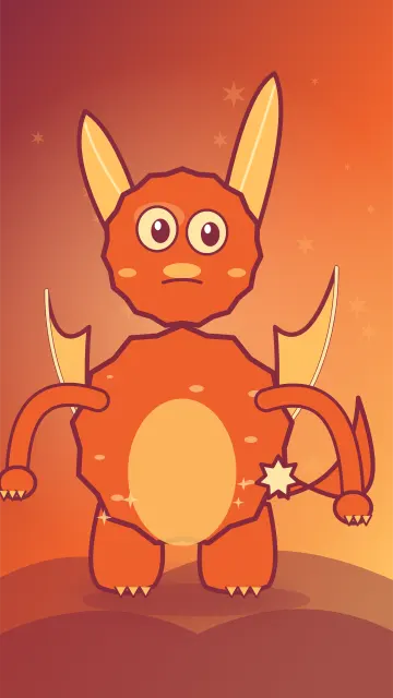 Ember Cub Rider 061, original Fire hero monster